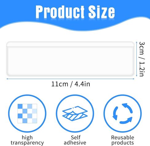 تلبية 100 PCS 4.3 "X 1.2" Clear Label حامل الجيوب اللاصقة الجرف بطاقة الجرف in Kuwait