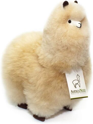 Real Alpaca Natural Fur Toy – Soft and Cuddly Handcrafted Alpaca Fur Toys, Sourced Fur from Peru, (9 inches, Beige) in Saudi Arabia
