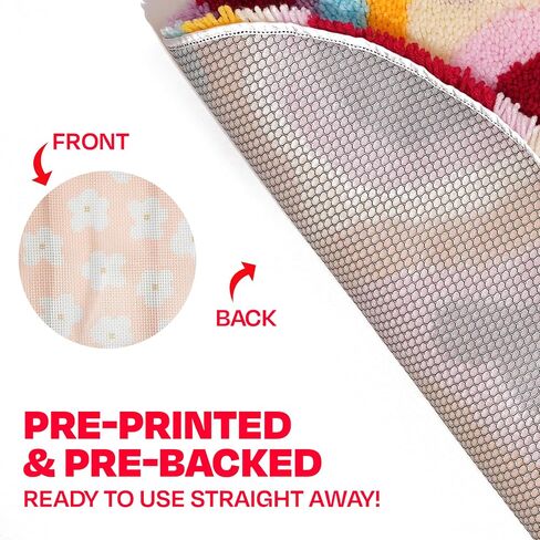 Craft Club Strawberry Dreaming Rug Kit Easy DIY Latch Hook with Cut Cut Yarn Design for Home Office Kids Rooms Bathroom Complete Classe for البالغين الأطفال 59 سم × 53 سم in Saudi Arabia