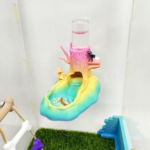 Jumping Spider Water Dispenser, Jumping Spider Hideout,Magnetic Hanging Water Feeder and Hidden Cave,Fence Accessories for Small Animals Such as Jumping Spiders, arboreal Animals, etc. (Color) in Saudi Arabia