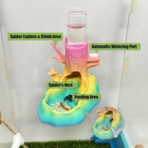 Jumping Spider Water Dispenser, Jumping Spider Hideout,Magnetic Hanging Water Feeder and Hidden Cave,Fence Accessories for Small Animals Such as Jumping Spiders, arboreal Animals, etc. (Color) in Saudi Arabia