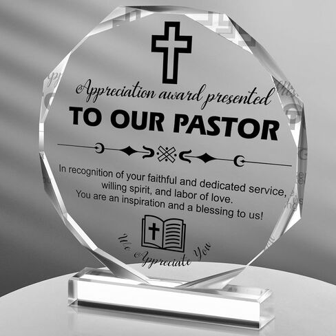 Gerrii Pastor Appreciation Gifts Thank You for Inspirational Pastor Gifts for Men Women Preacher Birthday supplies Acrylic Retirement Keepsake for Religious Christian(Pastor's Wife) in Kuwait