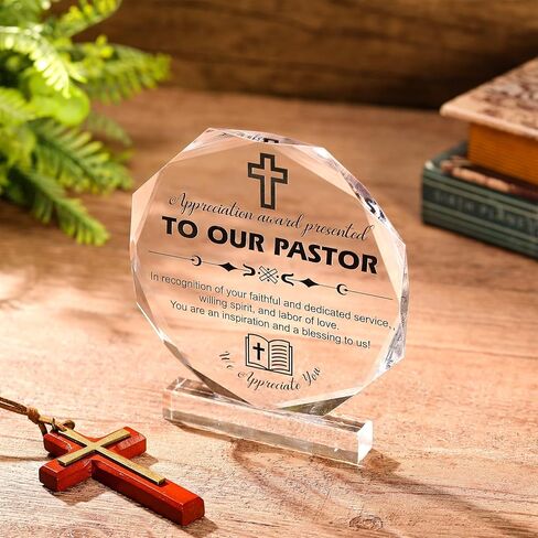 Gerrii Pastor Appreciation Gifts Thank You for Inspirational Pastor Gifts for Men Women Preacher Birthday supplies Acrylic Retirement Keepsake for Religious Christian(Pastor's Wife) in Kuwait