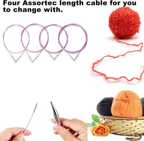 Svartur Tunisian Crochet Hooks Set with Cable, Afghan Crochet Hooks Interchangeable, Size from 3mm-10mm Aluminium Crochet Knitting Needles for Crocheting in Kuwait