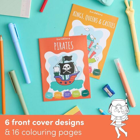 THE TWIDDLERS - 24 Pack 6 Themes Bulk Mini Coloring Books for Kids Ages 3+, Includes Farm & Wild Animals, Birds, Sea, Crawlies - Dinosaur Coloring Book Party Favor, Classroom Activity Books in Kuwait