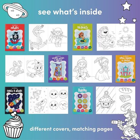 THE TWIDDLERS - 24 Pack 6 Themes Bulk Mini Coloring Books for Kids Ages 3+, Includes Farm & Wild Animals, Birds, Sea, Crawlies - Dinosaur Coloring Book Party Favor, Classroom Activity Books in Kuwait