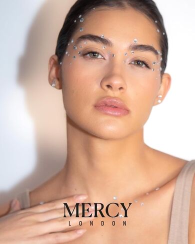 MERCY LONDON Face Gems in Clear, Self Adhesive Makeup Face Gem Stickers, 4 Sheets, Reusable Eye Gems, DIY Face Gems in Kuwait