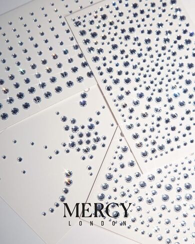 MERCY LONDON Face Gems in Clear, Self Adhesive Makeup Face Gem Stickers, 4 Sheets, Reusable Eye Gems, DIY Face Gems in Kuwait