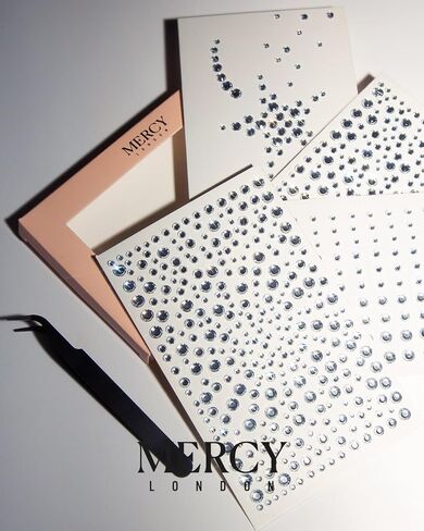 MERCY LONDON Face Gems in Clear, Self Adhesive Makeup Face Gem Stickers, 4 Sheets, Reusable Eye Gems, DIY Face Gems in Kuwait