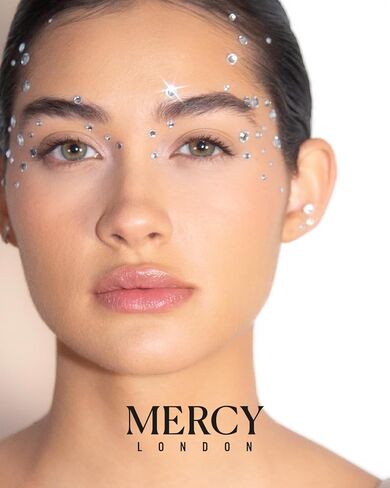 MERCY LONDON Face Gems in Clear, Self Adhesive Makeup Face Gem Stickers, 4 Sheets, Reusable Eye Gems, DIY Face Gems in Kuwait