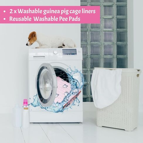 2 Pcs 47 x 24 Inch Guinea Pig Bedding Washable Cage Liner Reusable Absorb Water Mats Non Slip Guinea Pig Pads for Small Animals Hamster Rabbit Rat(Vivid Style) in Saudi Arabia