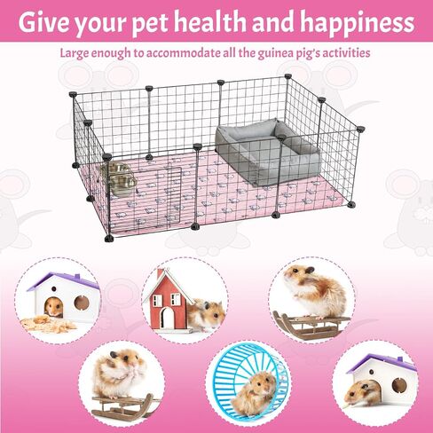 2 Pcs 47 x 24 Inch Guinea Pig Bedding Washable Cage Liner Reusable Absorb Water Mats Non Slip Guinea Pig Pads for Small Animals Hamster Rabbit Rat(Vivid Style) in Saudi Arabia