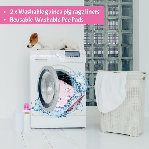 2 PCS 47 × 24 بوصة خنازير خنازير خنازير قابلة للغسل بطانة قابلة لإعادة الاستخدام امتصاص الحصير ماء غير زلة منصات الخنازير غينيا للحيوانات الصغيرة الهامستر أرنب الفئران (النمط الزاهي) in Kuwait