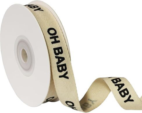 YKW Thank You Cotton Ribbon, 5/8 Inch x 10 Yard Natural Twill Tape, Cream Herringbone Trim for Wedding Favors, Business Gifts & Party Packaging in Kuwait
