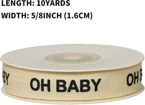 YKW Thank You Cotton Ribbon, 5/8 Inch x 10 Yard Natural Twill Tape, Cream Herringbone Trim for Wedding Favors, Business Gifts & Party Packaging in Kuwait