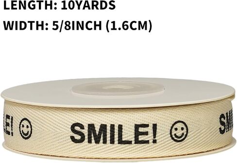 YKW Thank You Cotton Ribbon, 5/8 Inch x 10 Yard Natural Twill Tape, Cream Herringbone Trim for Wedding Favors, Business Gifts & Party Packaging in Kuwait