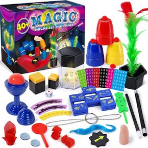 Magic Kit, Magic Tricks for Kids Age 6-8, 40 Magic Tricks with Instructions for Girls Boys Beginners to Perform, Gift for Boys Girls Kids