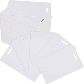 200pcs بطاقات شارة فارغة مع فتحة فتحة ، شارات الهوية PVC لبطاقات الهوية لبطاقات شارة Office Business ، CR80 30mil Size