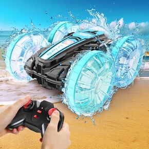 سيارة التحكم عن بُعد ، ألعاب Cars Cars البرمائية للأعمار من 5 إلى 7 سنوات ، قارب RC 4WD ، مقاوم للماء 360 درجة مئوية RC Monster Truck Stunt ، ألعاب عيد ميلاد عيد الميلاد للأعمار من 8 إلى 13 عامًا ، لعبة Water Beach Pool.