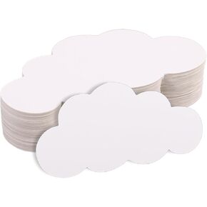 200pcs White Cloud Cutouts, Double Sided Paper Cloud Shapes Die Cut Wall Decoration Craft Classroom Decoration Wall Decal for DIY Bulletin Board Nursery Room Decor