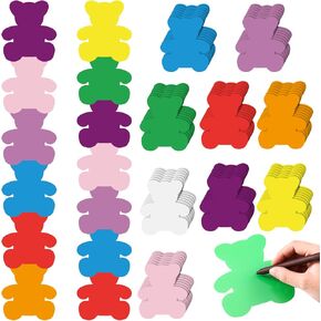 108 Pcs Bear Paper Cut Outs 5 Inches Bear Bulletin Board Cut Outs Assort Colors DIY Creative Bear Cut Outs Ornament for Classroom School Bulletin Board