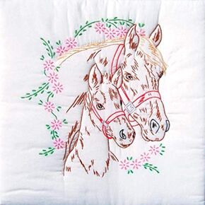Stamped White Quilt Blocks 18"X18" 6/Pkg-Mare & Colt
