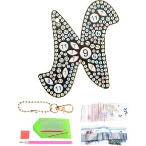 سلاسل مفاتيح الفنون الماس Patikil Diamond Art Caints Ceychains alphabet Kit Diy Crystal Rhinestons chain chain