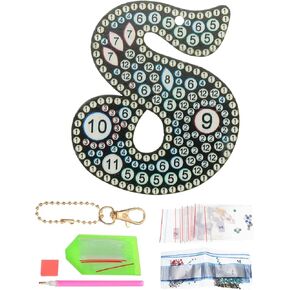 PATIKIL Diamond Art Keychains Diamond Art Painting Letters Keychains Initial Alphabet Kit DIY Crystal Rhinestones Key Chain in Kuwait