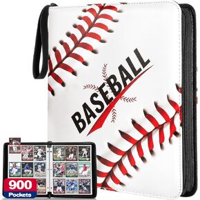 Binder Card Card Binder ، 900 من الجبوب التي تمت ترقية بطاقة التداول مع سحاب ، حامل البطاقة الرياضية الكبير تشمل 50 من الأكمام القابلة للإزالة ، 9 جيب مزدوج بطاقة الألبوم