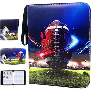 900 Cards Football Card Binder, 9-Pocket Card Collections Trading Card Binder 50 Pages Double-Sided Cards Holder with Zipper 3-Ring Card Album for Sports Football Card Sleeves Protectors