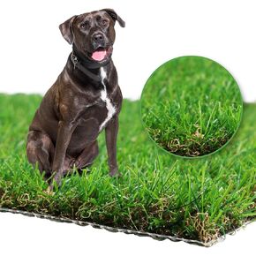 GLOBREEN Large Fake Grass Pee Pad for Dogs Potty Training, 4 FT X 6FT Realistic Artificial Turf for Dog Outdoor Patio Balcony Use, Reusable Washable