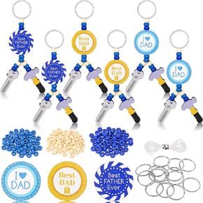 Sanixin 18 مجموعة أما الآباء في سلسلة المفاتيح هدايا مفاتيح Keychain Craft Kit للرجال Grandpa الأب الأب الهدايا الحرفية (النمط 1)