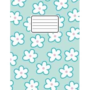 Composition Notebook Wide Ruled: Floral Mint Green And Pink Pretty Flower Pattern Cute Kawaii Aesthetic Journal Book For Girls, Teens, And Women. ... Supplies ( Cuadernos Escolares ) For Kids