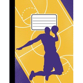 Composition Notebook Wide Ruled: Purple Basketball Court Cute Journal Book For Boys And Girls. Lined Paper 110 pages (55 sheets) 9-3/4 x 7-1/2 inches ... ( Cuadernos Escolares ) For Students And Kids