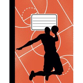 Composition Notebook Wide Ruled: Orange Basketball Court Cute Journal Book For Boys And Girls. Lined Paper 110 pages (55 sheets) 9-3/4 x 7-1/2 inches ... ( Cuadernos Escolares ) For Students And Kids