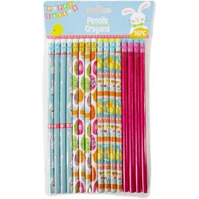 Easter Spring Pencils Favors for Easter Basket or Classroom Party - Styles Vary - 16 Pencils