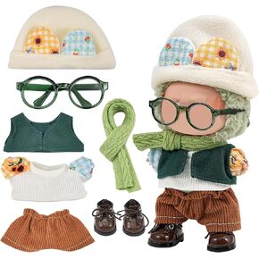 17cm Doll Clothes Compatitable with Labubu, Clothes Accessoriesor for Labubu Macaron and Seat,6.7 Inches Doll Clothes for Labubu Dolls Accessories (Green)