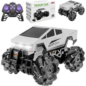 Cyber Truck Remote Control Car, 4WD Cybertruck Toy RC Cars with Dual Motors, LED Headlight, Music, 1:16 Off-Road Pick-up Truck 2.4GHz Vehicles All Terrain, Gifts for Kids Age 8-12