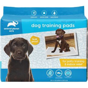 Animal Planet PETS Puppy Pads - Large 22"x22" – 100 Count | Pee Pads for dogs - Leak-Proof and Fast-Absorbing Training Pads - puppy essentials - wee wee pads for Dogs