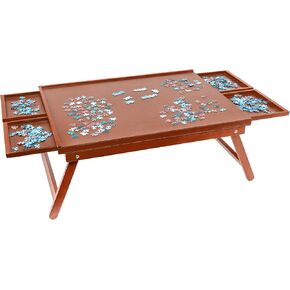 JUMBL 1000 قطعة لوحة الألغاز رف ث/الساقين | 23 "× 31" طاولة الألغاز بانوراما | 4 أدراج فرز مغناطيسي قابلة للإزالة | سلس هضبة الألياف السطحية العمل والبناء الصلب | للألعاب والألغاز