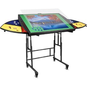 Tilting Puzzle Table with Drawers,Adjustable Puzzle Board with Angle & Height Portable Puzzle Tables with Legs for Adults & Puzzle Enthusiasts-1500 Piece