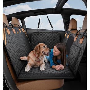 Made4Pets Dog Car Seat Cover for Back Seat - Back Seat Extender for Dogs, Holds 400lbs, Waterproof & Non-Slip Dog Hammock for Car, 8-Layer Hard Bottom with PE Foam, Easy to Install & Clean