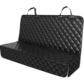 PETICON Dog Car Seat Cover for Back Seat, PU Leather Waterproof Bench Seat Cover, Scratchproof Pet Seat Cover Protector, Non-Slip & Durable Rear Seat Cover for Cars, Trucks and SUVs