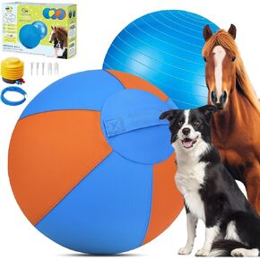 Herding Ball for Dogs- 18" Dog Herding Ball for Dogs/Horse, Dog Agility Equipment for Australian/German Shepherd Collie, Toys for Christmas/Birthday Gifts（Orange&Blue）
