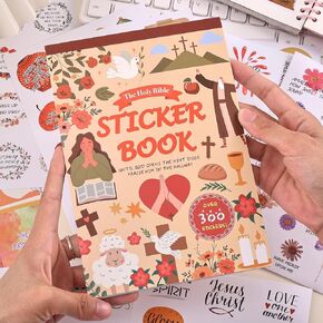 300+ Inspirational Christian Stickers, Waterproof Bible Verse Jesus Stickers for Water Bottles Laptop Scrapbook Journaling Planner, Bible Study Vision Board Supplies Christian Easter Gifts for Women
