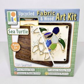 Picto Kits Sea Turtle Fabric & Wood Art Kit - طريقة جديدة لصنع فن مذهل لجميع مستويات المهارات.