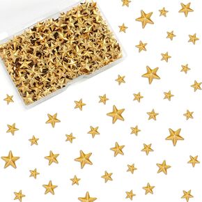 1000 pcs الحديد على Gold Star Mini Hotfix 8mm 10mm 13mm مسطح الظهر الأزرار الحديد على بقع النجوم لأحذية الملابس أكياس لباس القبعة إصلاح الزخرفة و DIY Craft