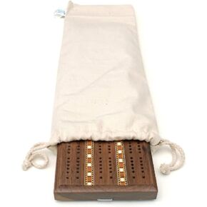 نلعب لعبة Cribbage Board Board Cloth Bag - تحمي وتخزين ألواح Cribbage ، ولوحات Cribbage السفر ، والملحقات ، 18 بوصة. مع الرباط عند شقة