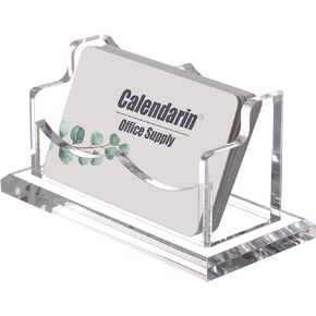 Acrylic Business Card Holder for Desk, Clear Business Name Card Display Card Organizer, Morden Desk Accessory Supply for Office, Horizontal, 1-Slot