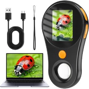 Microscope OUTACT Portable Microscope Microscope with 8 LEDs 500x Mini Microscope with Optical Magnifier, Children's Pocket Microscope with 4 Levels of Adjustment